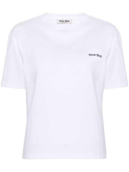 T-shirt con logo MIU MIU | MJN545146ZF0UB0